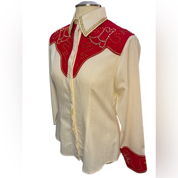 Kippy’s Coronado Swarovski Crystal Embroidered Western Style Riding Shirt - Picture 4 of 11